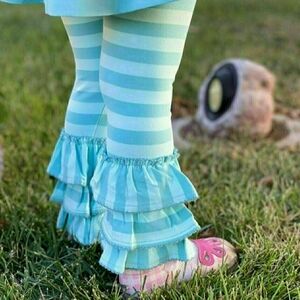 Matilda Jane Oh Baby Benny blue stripe ruffle pants size 18-24ms